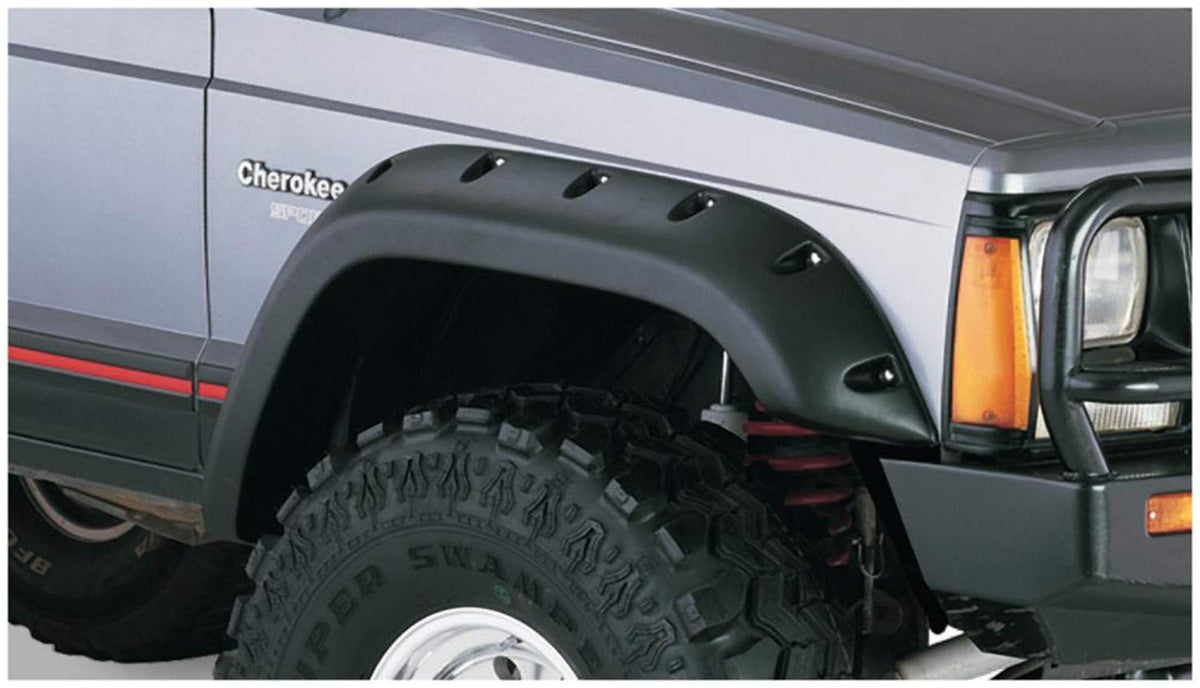 Bushwacker Cutout Pocket/Rivet Style Front Fender Flares for 1984-2001 Jeep Cherokee | 10035-07