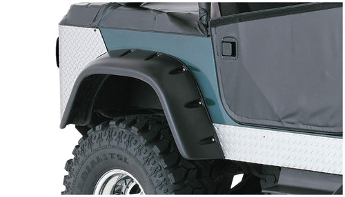 Bushwacker Cutout Pocket/Rivet Style Rear Fender Flares for 1956-1986 Jeep CJ5 / CJ7 | 10060-07