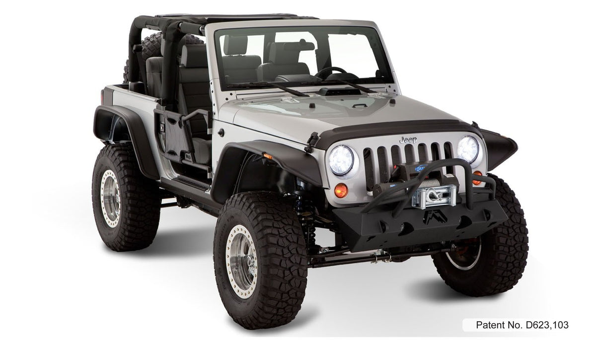 Bushwacker Flat Style Front & Rear Fender Flares for 2007-2018 Jeep Wrangler | 10919-07