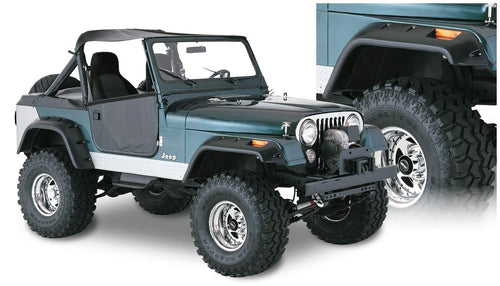 Bushwacker Cutout Pocket/Rivet Style Front & Rear Fender Flares for 1956-1986 Jeep CJ5 / CJ7 | 10910-07