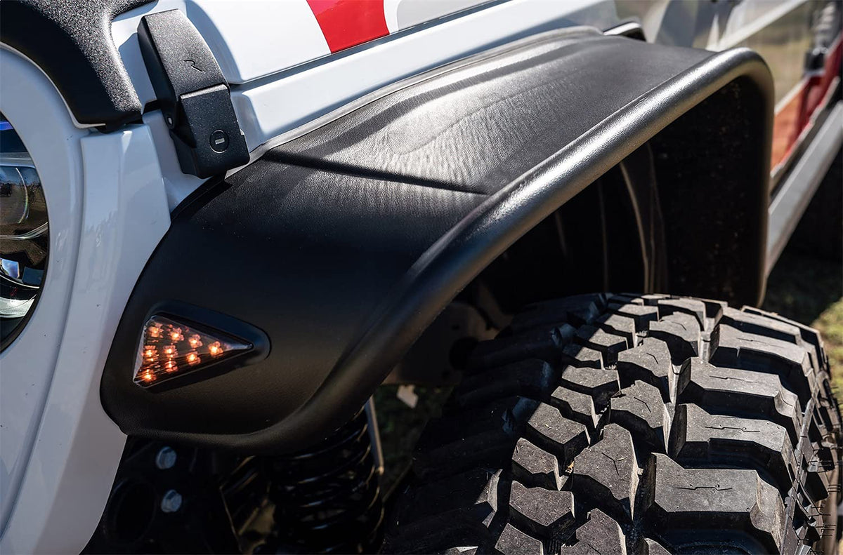 Bushwacker Flat Style Front & Rear Fender Flares for 2020-2026 Jeep Gladiator | 10928-07
