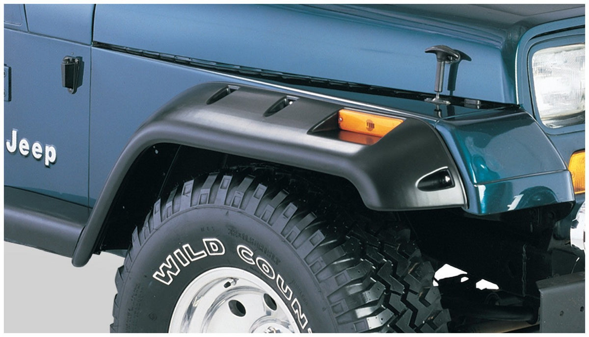 Bushwacker Cutout Pocket/Rivet Style Front Fender Flares for 1987-1995 Jeep Wrangler | 10057-07